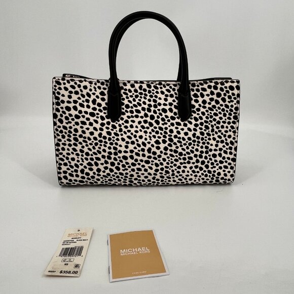 Michael Kors Scarlett Cheetah Calf Hair Satchel Bag Medium Animal Print - Picture 2 of 16